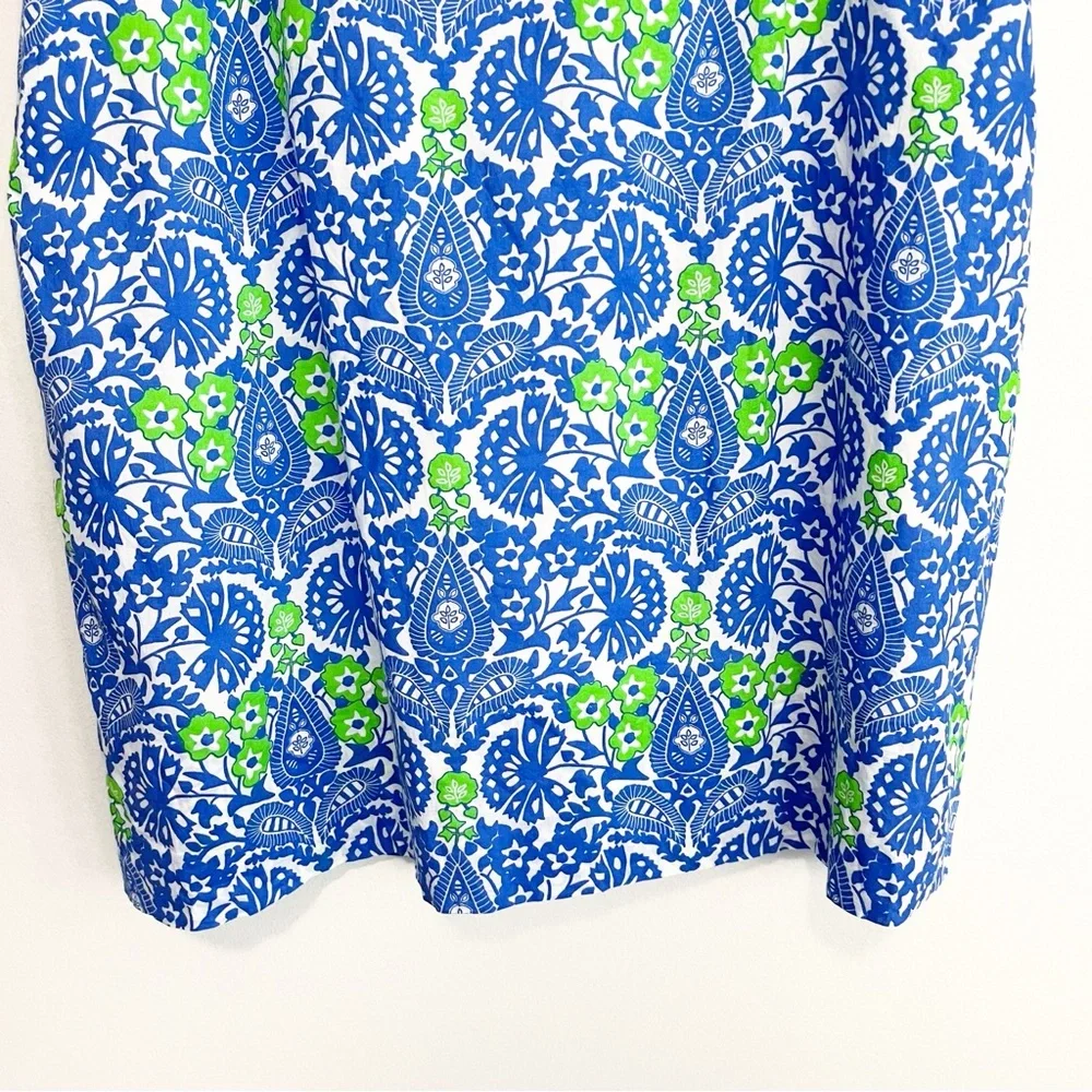BOGO! Gretchen Scott Flirt Floral Dress East India Cotton Blue Green XL - Picture 9 of 10